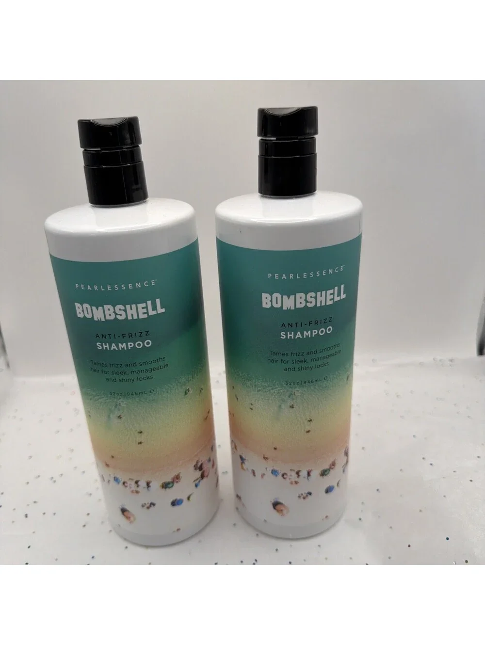 2 Pack Pearlessence Bombshell Anti-Frizz Shampoo 32oz Jumbo Salon Size Duo